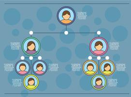 Organogramme sur vecteur bleu