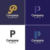 lettre p grand logo pack design création de logos modernes créatifs pour votre entreprise vecteur