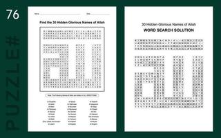 nomdieuasmaularabicreligionpuzzle de motséducatifmots croisésanglaisactivitéfiche enfantscasse-têtequiztâche de recherchedéfi d'activitéfeuille de travail vecteur