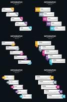 vecteur 6 infographie pack présentation modèle de diapositive 5 étapes cycle diagrammes et chronologies