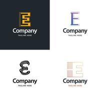 lettre e grand logo pack design création de logos modernes créatifs pour votre entreprise vecteur