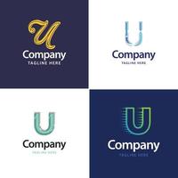 lettre u grand logo pack design création de logos modernes créatifs pour votre entreprise vecteur