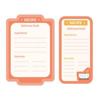 Cartes de recettes vecteur