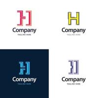 lettre h grand logo pack design création de logos modernes créatifs pour votre entreprise vecteur