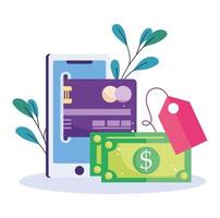 paiement en ligne, transfert d'argent par carte bancaire smartphone