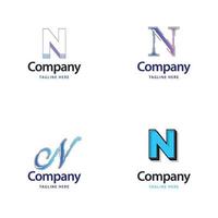 lettre n grand logo pack design création de logos modernes créatifs pour votre entreprise vecteur