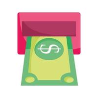 paiement en ligne, billets de banque en argent comptant, achats sur le marché du commerce électronique, application mobile vecteur