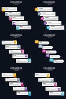 vecteur 6 infographie pack présentation modèle de diapositive 5 étapes cycle diagrammes et chronologies