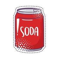 soda peut pop art élément autocollant icône design isolé vecteur