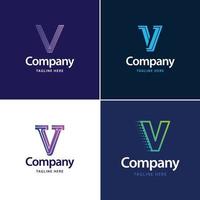 lettre v grand logo pack design création de logos modernes créatifs pour votre entreprise vecteur