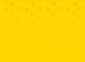icônes de magasinage de fond de couleur jaune vif vecteur