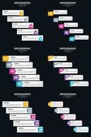 vecteur 6 infographie pack présentation modèle de diapositive 5 étapes cycle diagrammes et chronologies