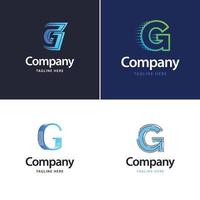 lettre g grand logo pack design création de logos modernes créatifs pour votre entreprise vecteur