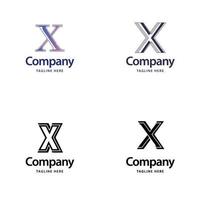 lettre x grand logo pack design création de logos modernes créatifs pour votre entreprise vecteur