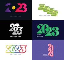 grande collection de symboles de bonne année 2023 couverture du journal d'affaires pour 2023 avec souhaits vecteur