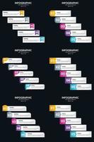 vecteur 6 infographie pack présentation modèle de diapositive 5 étapes cycle diagrammes et chronologies