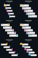 vecteur 6 infographie pack présentation modèle de diapositive 5 étapes cycle diagrammes et chronologies