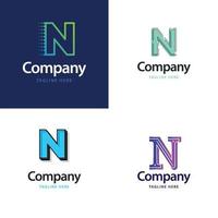 lettre n grand logo pack design création de logos modernes créatifs pour votre entreprise vecteur