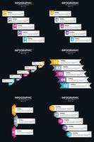 vecteur 6 infographie pack présentation modèle de diapositive 5 étapes cycle diagrammes et chronologies