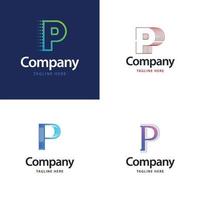 lettre p grand logo pack design création de logos modernes créatifs pour votre entreprise vecteur