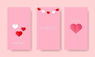 collection de publications sosial pour la saint valentin vecteur