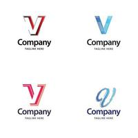 lettre v grand logo pack design création de logos modernes créatifs pour votre entreprise vecteur