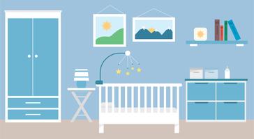 Illustration de chambre bébé design plat Illustration de chambre bébé vecteur