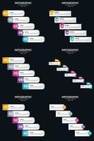 vecteur 6 infographie pack présentation modèle de diapositive 5 étapes cycle diagrammes et chronologies