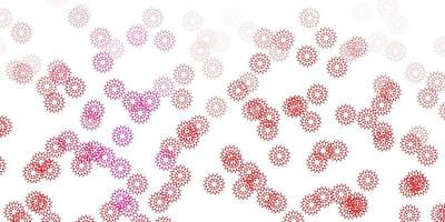 modèle de doodle de vecteur rose clair, rouge avec des fleurs.