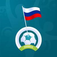 drapeau de vecteur de russie épinglé sur un ballon de football