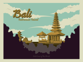 Vecteur de carte postale de Bali