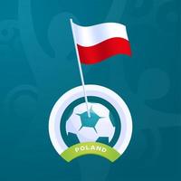 drapeau de vecteur de Pologne épinglé sur un ballon de football