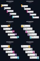 vecteur 6 infographie pack présentation modèle de diapositive 5 étapes cycle diagrammes et chronologies