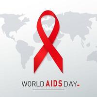 ruban rouge de sensibilisation au vih. concept de la journée mondiale du sida. illustration vectorielle moderne vecteur