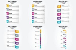 ensemble de conception plate d'infographie d'illustration vectorielle pour la brochure publicitaire et le magazine vecteur