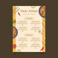 Modèle de vecteur Menu cuisine thaïlandaise