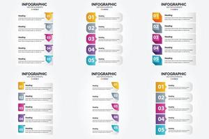 ensemble de conception plate d'infographie d'illustration vectorielle pour la brochure publicitaire et le magazine vecteur
