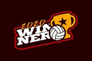 logo vectoriel de volleyball gagnant