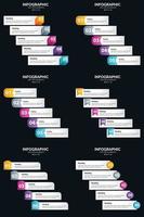 vecteur 6 infographie pack présentation modèle de diapositive 5 étapes cycle diagrammes et chronologies