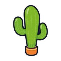 Cactus mexicain plante en pot en céramique style plat vector illustration design