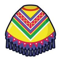 poncho de la culture mexicaine style plat vector illustration design