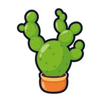 Cactus mexicain plante en pot en céramique style plat icône vector illustration design