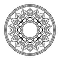 Décoration de mandala floral diwali dessiné icône monochrome vector illustration design