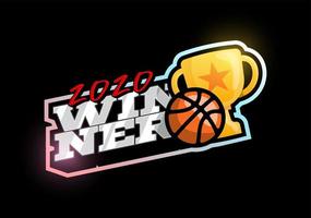 logo vectoriel de basket-ball gagnant 2020