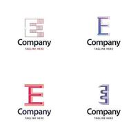 lettre e grand logo pack design création de logos modernes créatifs pour votre entreprise vecteur