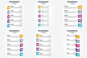 ensemble de conception plate d'infographie d'illustration vectorielle pour la brochure publicitaire et le magazine vecteur