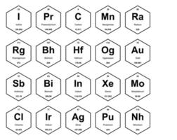 20 tableau préodique de la conception du pack d'icônes d'éléments vecteur