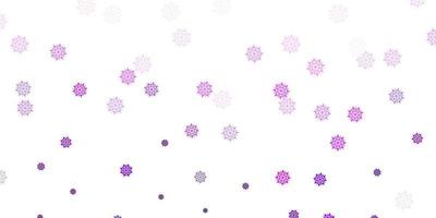 texture vecteur violet clair avec des flocons de neige brillants.