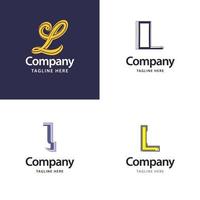 lettre l grand logo pack design création de logos modernes créatifs pour votre entreprise vecteur