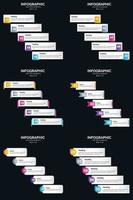 vecteur 6 infographie pack présentation modèle de diapositive 5 étapes cycle diagrammes et chronologies